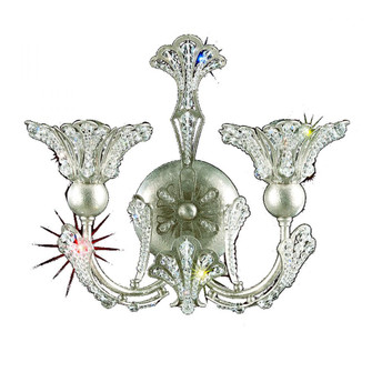 Rivendell 2 Light 120V Wall Sconce in Antique Silver with Clear Crystals from Swarovski (168|7855-48S)