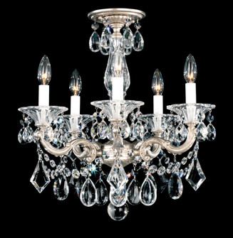 La Scala 5 Light 120V Semi-Flush Mount or Chandelier in Heirloom Gold with Clear Crystals from Swa (168|5345-22S)