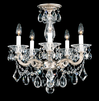 La Scala 5 Light 120V Semi-Flush Mount or Chandelier in Parchment Gold with Clear Crystals from Sw (168|5345-27S)