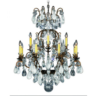 Renaissance Rock Crystal 13 Light 120V Chandelier in Heirloom Bronze with Clear Crystal and Rock C (168|3572-76CL)