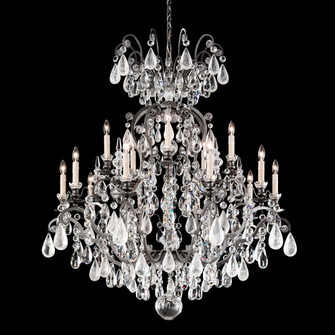Renaissance Rock Crystal 16 Light 120V Chandelier in Antique Pewter with Olivine & Smoke Quartz Cr (168|3573-47OS)