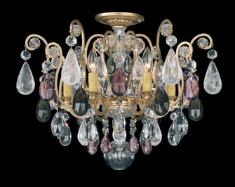 Renaissance Rock Crystal 6 Light 120V Semi-Flush Mount in Heirloom Gold with Clear Crystal (168|3584-22CL)