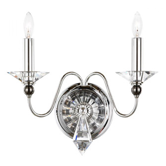 Jasmine 2 Light 120V Wall Sconce in Polished Silver with Clear Optic Crystal (168|9672-40CL)