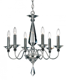 Jasmine 6 Light 120V Chandelier in Polished Silver with Clear Optic Crystal (168|9676-40CL)