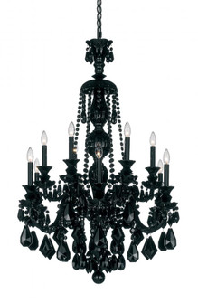 Hamilton 12 Light 120V Chandelier in Jet Black with Black Heritage Handcut Crystal (168|5708BK)