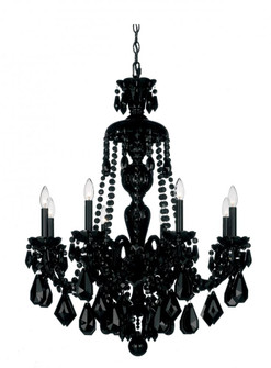 Hamilton 8 Light 120V Chandelier in Jet Black with Black Heritage Handcut Crystal (168|5737BK)