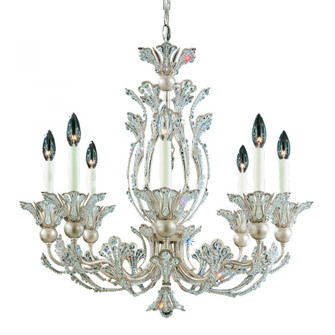 Rivendell 8 Light 120V Chandelier in Antique Silver with Clear Crystals from Swarovski (168|7866-48S)