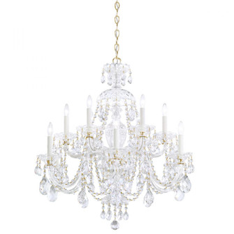 Sterling 12 Light 110V Chandelier in Rich Auerelia Gold with Clear Crystals From Swarovski® (168|3601-211S)