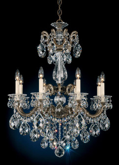 La Scala 8 Light 120V Chandelier in Florentine Bronze with Clear Heritage Handcut Crystal (168|5007-83)