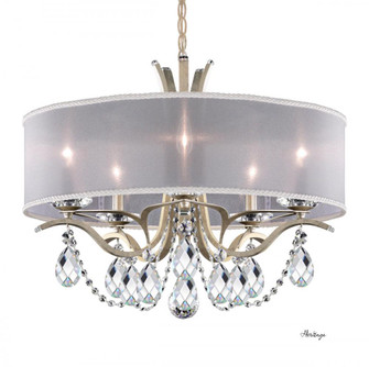 Vesca 5 Light 120V Chandelier in Antique Silver with Clear Heritage Handcut Crystal and White Shad (168|VA8305N-48H1)