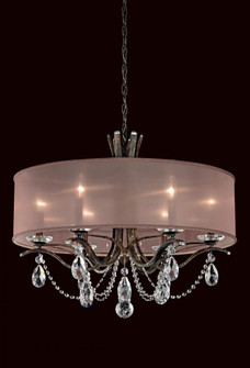 Vesca 6 Light 120V Chandelier in Antique Silver with Clear Heritage Handcut Crystal and White Shade (168|VA8306N-48H1)