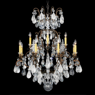 Renaissance Rock Crystal 13 Light 120V Chandelier in French Gold with Amethyst & Black Diamound Qu (168|3572-26AD)