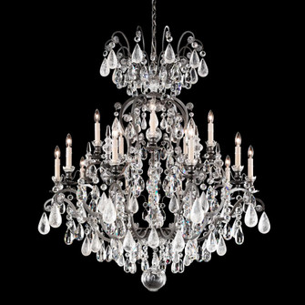 Renaissance Rock Crystal 16 Light 120V Chandelier in Antique Silver with Amethyst & Black Diamound (168|3573-48AD)