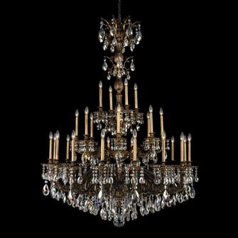 Milano 28 Light 120V Chandelier in Etruscan Gold with Clear Crystals from Swarovski (168|5688-23S)