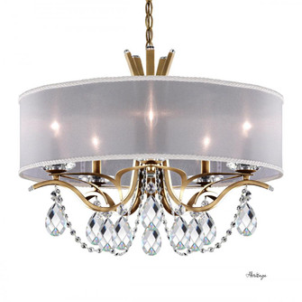 Vesca 5 Light 120V Chandelier in Heirloom Gold with Clear Heritage Handcut Crystal and White Shade (168|VA8305N-22H1)