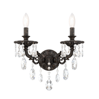 Milano 2 Light 120V Wall Sconce in Heirloom Bronze with Clear Crystals from Swarovski (168|5642-76S)