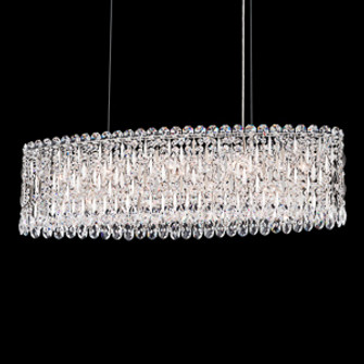 Sarella 12 Light 120V Linear Pendant in White with Clear Crystals from Swarovski (168|RS8340N-06S)