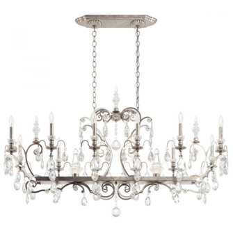 Renaissance 14 Light 120V Chandelier in Antique Silver with Clear Crystals from Swarovski (168|3796N-48S)