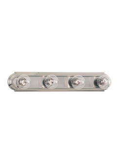 De-Lovely traditional 4-light indoor dimmable bath vanity wall sconce in brushed nickel silver finis (38|4701-962)