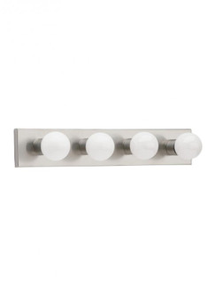 Center Stage traditional 4-light indoor dimmable bath vanity wall sconce in brushed stainless silver (38|4738-98)