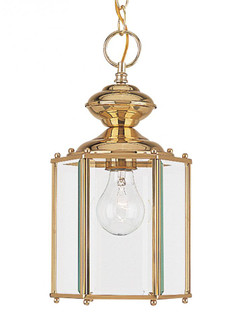 Classico traditional 1-light outdoor exterior semi-flush convertible ceiling pendant in polished bra (38|6008-02)