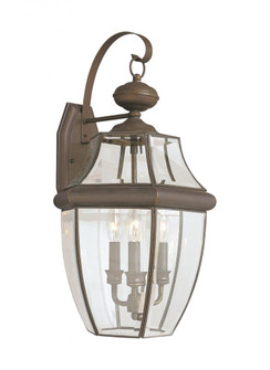 Lancaster traditional 3-light outdoor exterior wall lantern sconce in antique bronze finish with cle (38|8040-71)