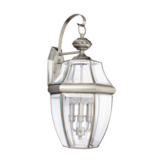 Lancaster traditional 3-light outdoor exterior wall lantern sconce in antique brushed nickel silver (38|8040-965)