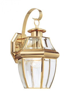 Lancaster traditional 1-light outdoor exterior large wall lantern sconce in polished brass gold fini (38|8067-02)