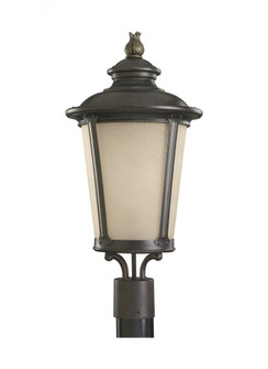 Cape May traditional 1-light outdoor exterior post lantern in burled iron grey finish with etched li (38|82240-780)