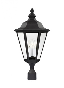 Brentwood traditional 3-light outdoor exterior post lantern in black finish with clear glass panels (38|8231-12)