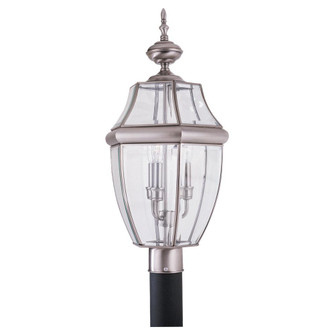 Lancaster traditional 3-light outdoor exterior post lantern in antique brushed nickel silver finish (38|8239-965)
