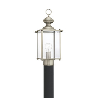 Jamestowne transitional 1-light outdoor exterior post lantern in antique brushed nickel silver finis (38|8257-965)
