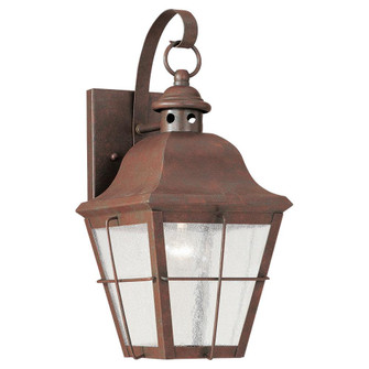 Chatham traditional 1-light outdoor exterior wall lantern sconce in weathered copper finish with cle (38|8462-44)