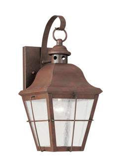 Chatham traditional 1-light outdoor exterior wall lantern sconce in weathered copper finish with cle (38|8462-44)