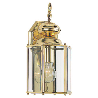 Classico traditional 1-light outdoor exterior medium wall lantern sconce in polished brass gold fini (38|8509-02)