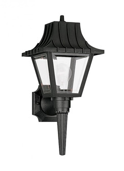 Polycarbonate Outdoor traditional 1-light outdoor exterior medium wall lantern sconce in black finis (38|8720-32)