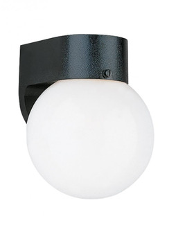 Outdoor Wall traditional 1-light outdoor exterior wall lantern sconce in black finish with white gla (38|8753-34)