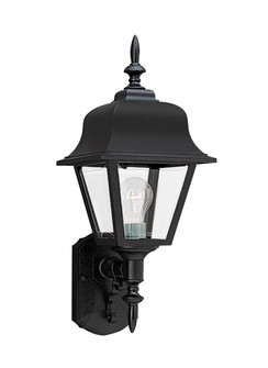 Polycarbonate Outdoor traditional 1-light outdoor exterior large wall lantern sconce in black finish (38|8765-12)