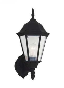 Bakersville traditional 1-light outdoor exterior wall lantern in black finish with clear beveled gla (38|88941-12)