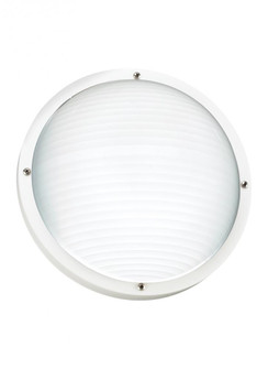 Bayside traditional 1-light outdoor exterior wall or ceiling mount in white finish with frosted whit (38|83057-15)