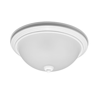 Geary transitional 1-light indoor dimmable ceiling flush mount fixture in white finish with satin et (38|77063-15)