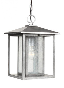 Hunnington contemporary 1-light outdoor exterior pendant in weathered pewter grey finish with clear (38|62027-57)