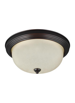 Geary transitional 1-light indoor dimmable ceiling flush mount fixture in bronze finish with amber s (38|77063-710)