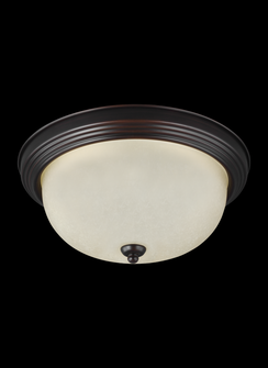 Geary transitional 1-light indoor dimmable ceiling flush mount fixture in bronze finish with amber s (38|77063-710)