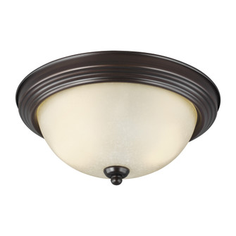Geary transitional 2-light indoor dimmable ceiling flush mount fixture in bronze finish with amber s (38|77064-710)