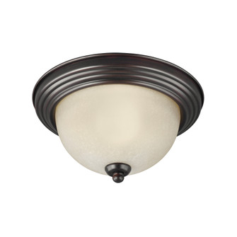 Geary transitional 3-light indoor dimmable ceiling flush mount fixture in bronze finish with amber s (38|77065-710)