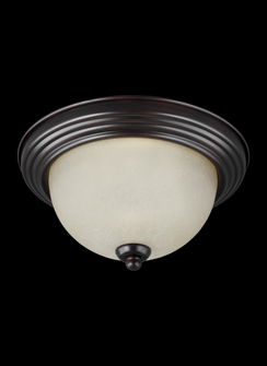 Geary transitional 3-light indoor dimmable ceiling flush mount fixture in bronze finish with amber s (38|77065-710)