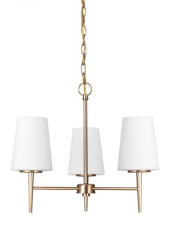 Driscoll contemporary 3-light indoor dimmable ceiling chandelier pendant light in satin brass gold f (38|3140403-848)