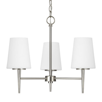 Driscoll contemporary 3-light indoor dimmable ceiling chandelier pendant light in brushed nickel sil (38|3140403-962)