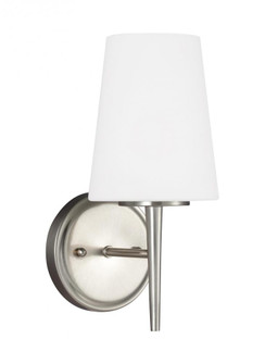 Driscoll contemporary 1-light indoor dimmable bath vanity wall sconce in brushed nickel silver finis (38|4140401-962)